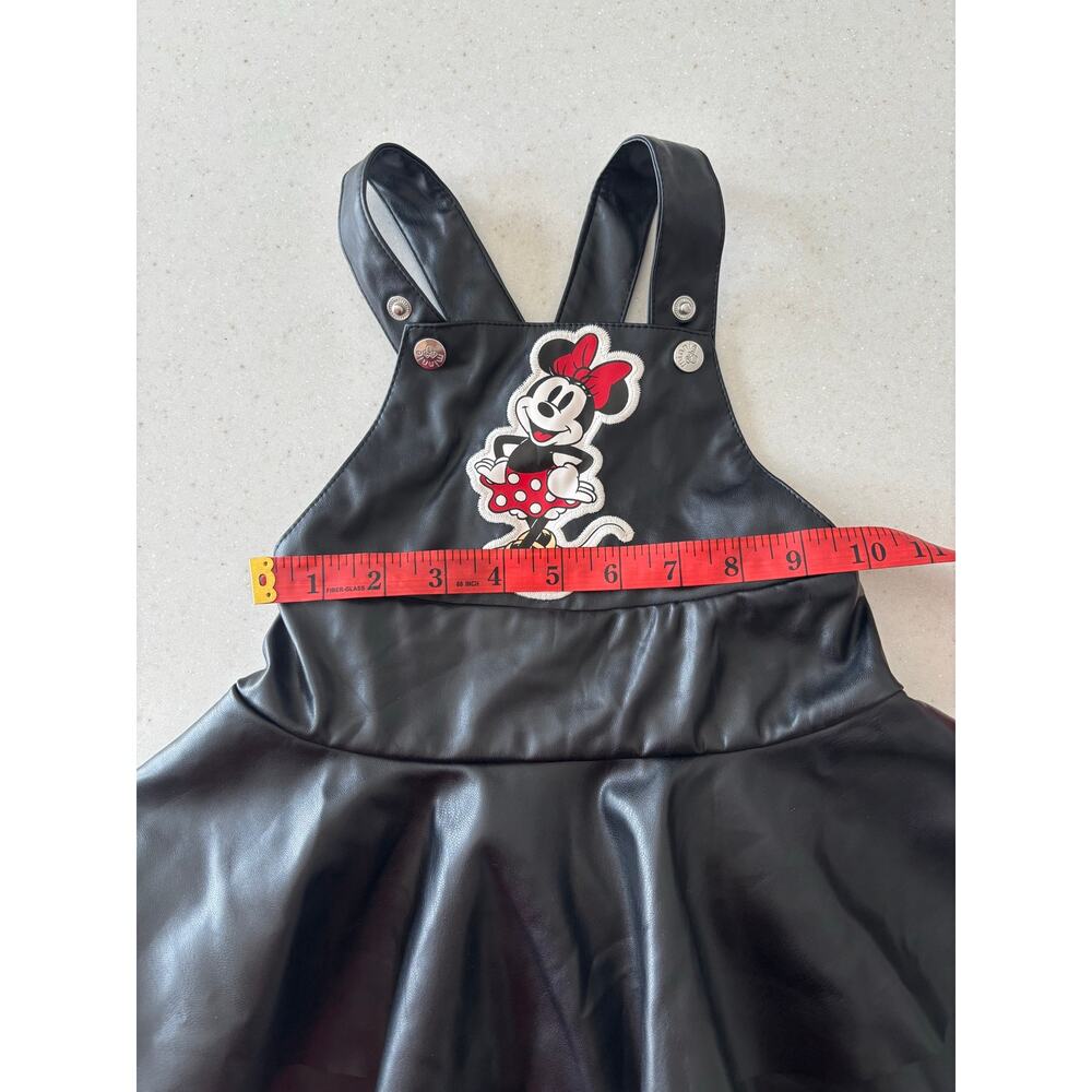 Disney Junior Minnie Mouse Faux Leather Jumper Dress Black 18M Toddler Ruffle - Picture 3 of 7